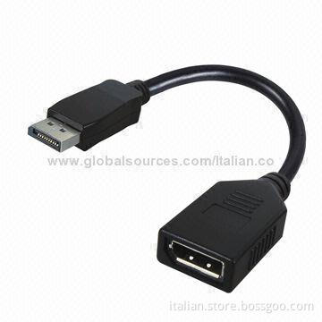 DisplayPort Male to DisplayPort Female Cable, 150mm Length, RoHS Mark
